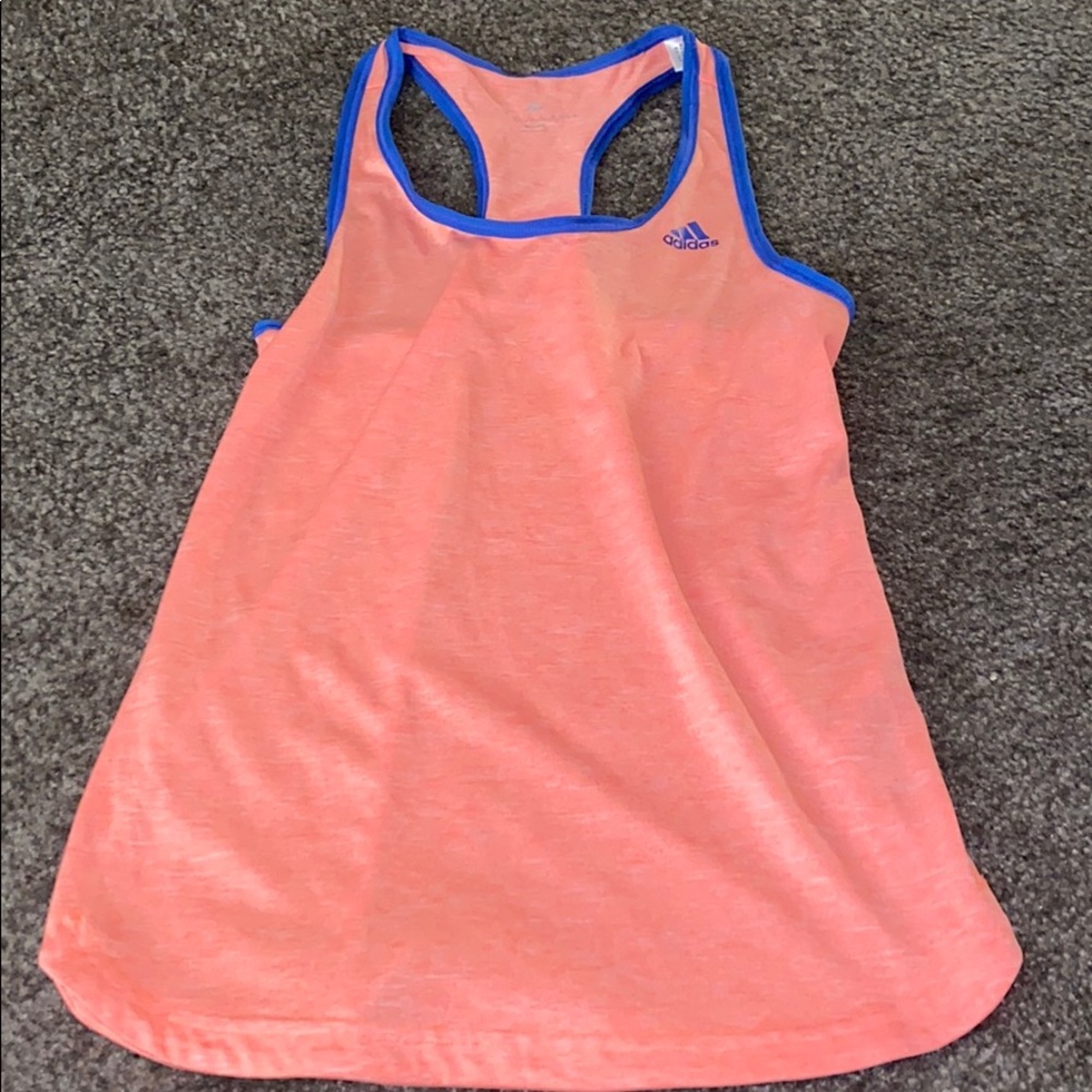 Adidas orange work out tank top
